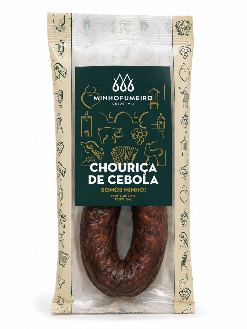 CHOURIÇO CEBOLA EMB. 1X1 P.FX. 180GR (cx:10un) - MINHOFUMEIR
