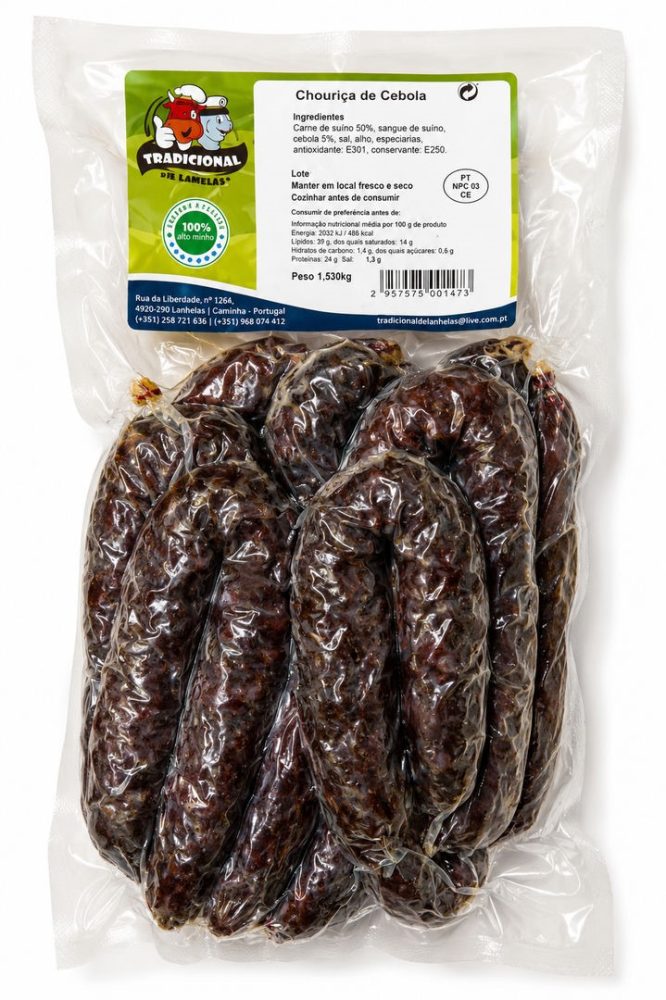 CHOURIÇO CEBOLA (cx:5sc. X +-2kg)  LANHELAS